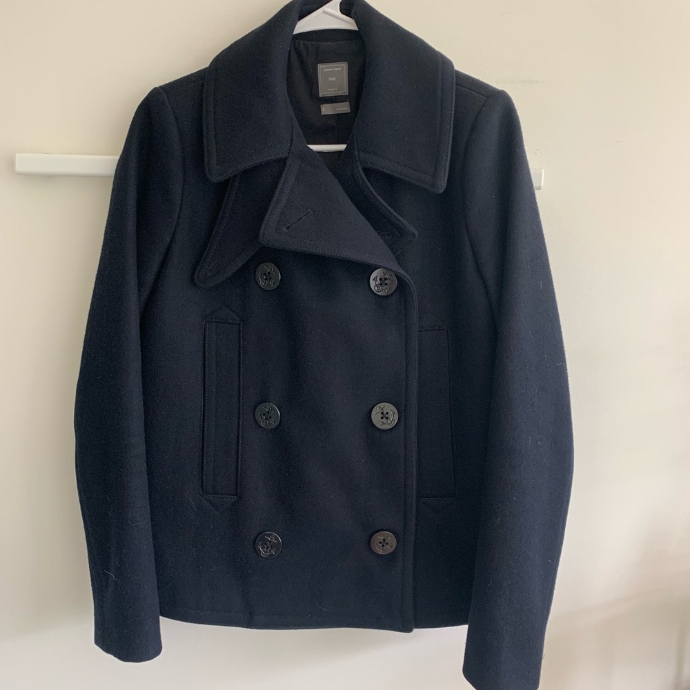 Gap Men’s wool blend Navy Pea Coat, S